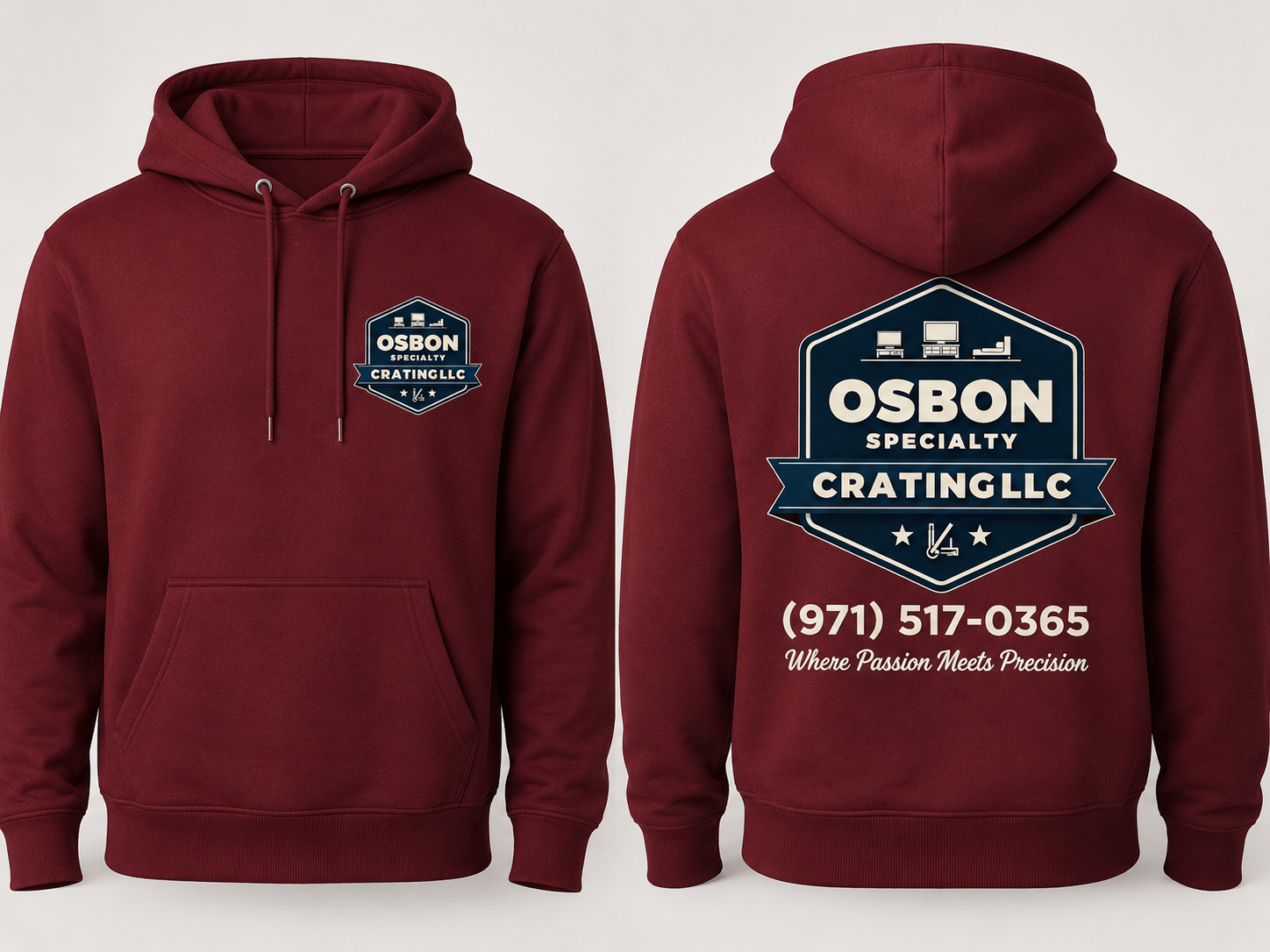 osbon specialty crating maroon hoddie